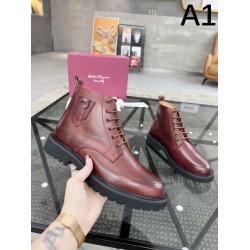 2024FW メンズ用 ブーツ FERRAGAMO サルヴァトーレ フェラガモ 注目No.1