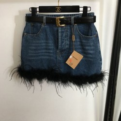 2024SS デニムスカート MIU MIU ミュウミュウ セレブも多数愛用