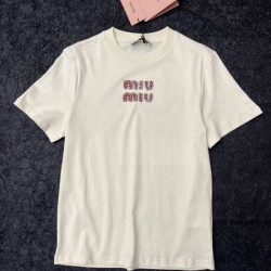 2024SS 半袖Tシャツ MIU MIU ミュウミュウ お洒落スタイル