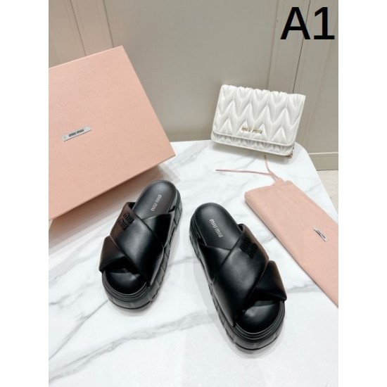2024SS お気に入りの上品 MIU MIU ミュウミュウ レディーススリッパ 2024SS お気に入りの上品 MIU MIU ミュウミュウ レディーススリッパ