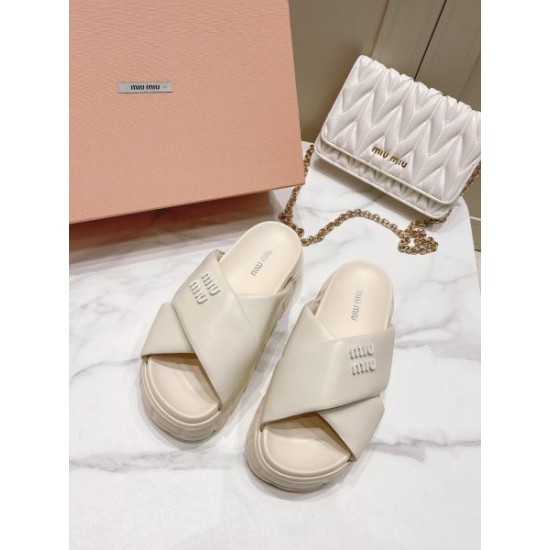 2024SS お気に入りの上品 MIU MIU ミュウミュウ レディーススリッパ 2024SS お気に入りの上品 MIU MIU ミュウミュウ レディーススリッパ