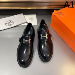 HERMES エルメス 人気モデルの夏季新作 2024SS メンズ用 ビジネスシューズ 