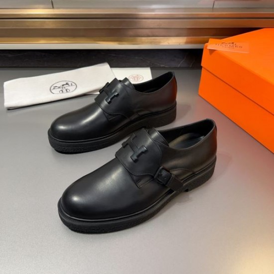 HERMES エルメス 人気モデルの夏季新作 2024SS メンズ用 ビジネスシューズ 