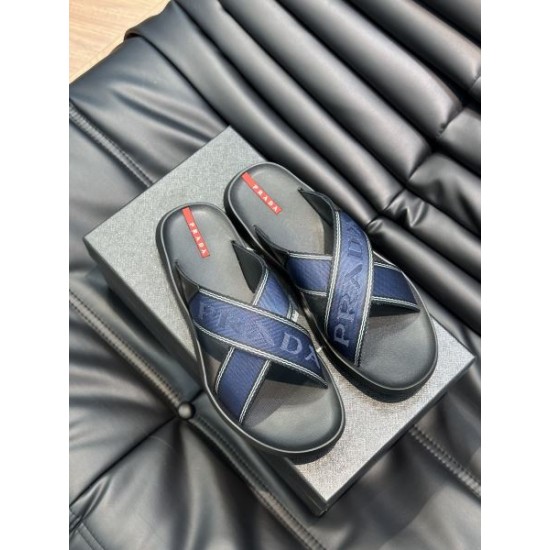 PRADA プラダ おしゃれに見せるキーワード 2024SS メンズ用 スリッパ PRADA プラダ おしゃれに見せるキーワード 2024SS メンズ用 スリッパ