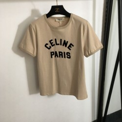 2024SS 半袖Tシャツ CELINE セリーヌ レトロ感のあるデザイン