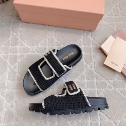 2024SS 高級感がUP! MIU MIU ミュウミュウ レディースサンダル