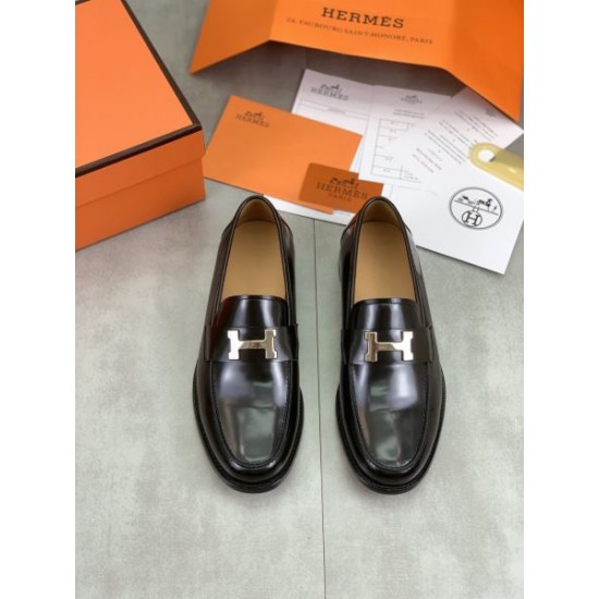HERMES エルメス ビンテージ感のある 2024SS メンズ用 ビジネスシューズ