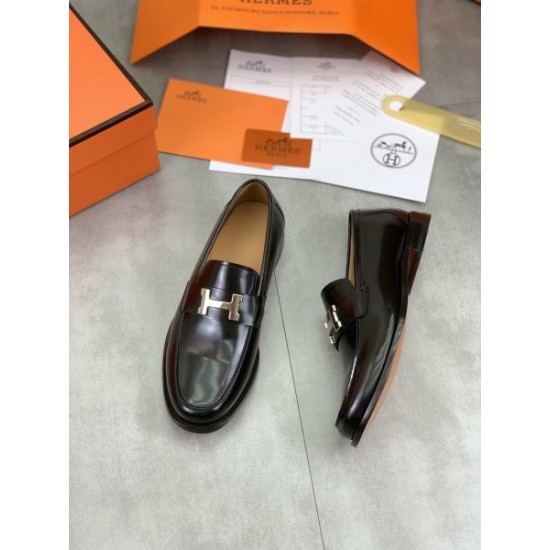 HERMES エルメス ビンテージ感のある 2024SS メンズ用 ビジネスシューズ