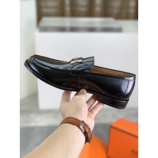 HERMES エルメス ビンテージ感のある 2024SS メンズ用 ビジネスシューズ