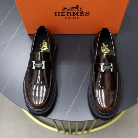 HERMES エルメス 流行に左右されない 2024SS メンズ用 ビジネスシューズ