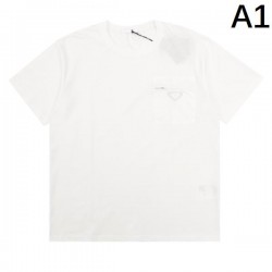 2024SS 大人っぽく見せてくれ PRADA プラダ メンズ用 半袖Tシャツ 