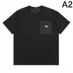 2024SS 大人っぽく見せてくれ PRADA プラダ メンズ用 半袖Tシャツ 