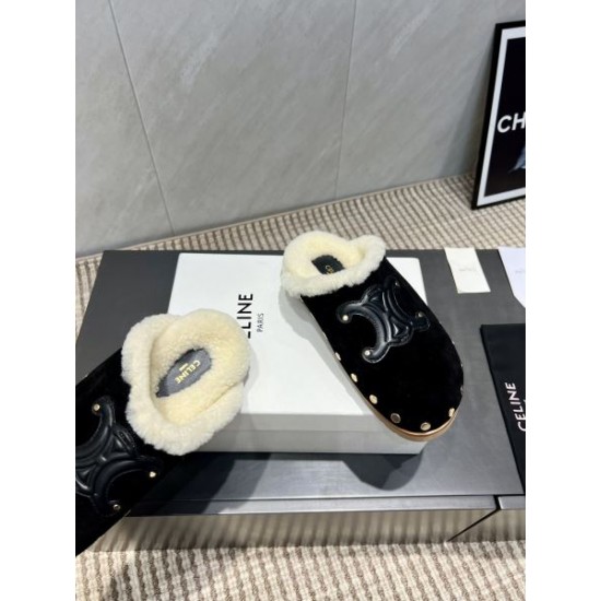 2025FW レディース ファースリッパ CELINE セリーヌ 美バランスで履き心地抜群の上品レプリカ
