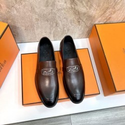 2025秋冬新作 HERMES エルメス メンズ用 ビジネスシューズ スタイリッシュな印象に