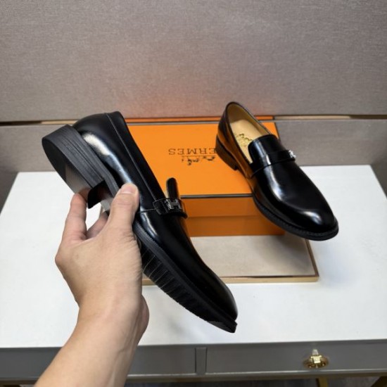 2025秋冬新作 HERMES エルメス メンズ用 ビジネスシューズ 高級感あふれる一足