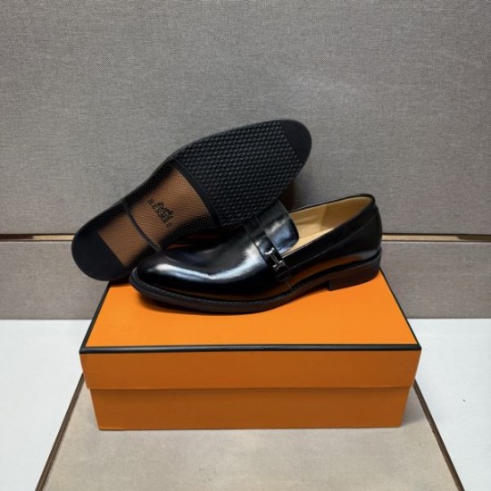 2025秋冬新作 HERMES エルメス メンズ用 ビジネスシューズ 高級感あふれる一足
