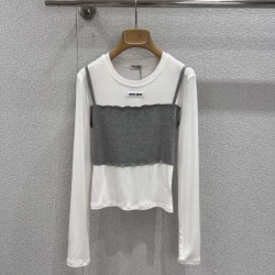 2026新品 長袖Tシャツ MIU MIU ミュウミュウ 今季トレンドを反映