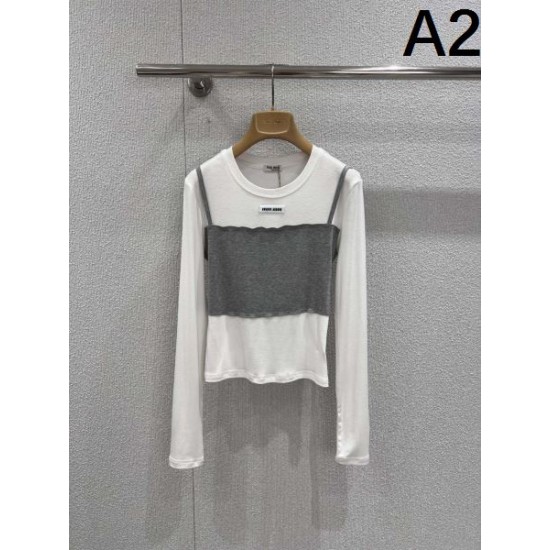 2026新品 長袖Tシャツ MIU MIU ミュウミュウ 今季トレンドを反映