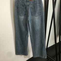 ロエベ (LOEWE) 2025SS新作 アナグラム刺繍 デニムジーンズ 夏季新作