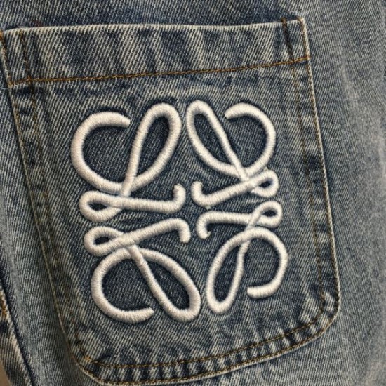 ロエベ (LOEWE) 2025SS新作 アナグラム刺繍 デニムジーンズ 夏季新作