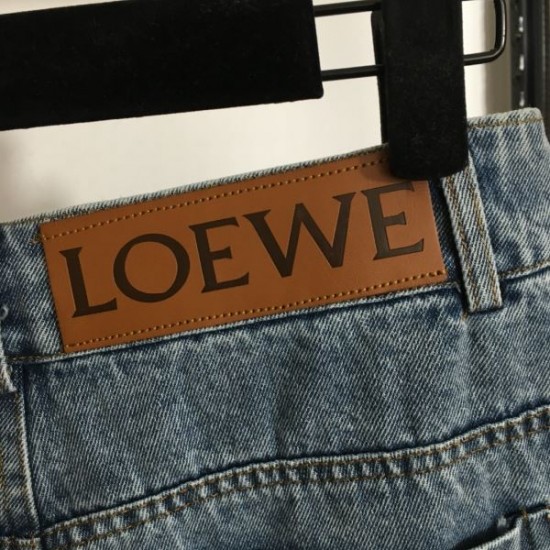 ロエベ (LOEWE) 2025SS新作 アナグラム刺繍 デニムジーンズ 夏季新作