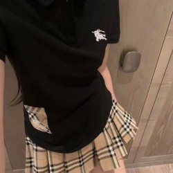 バーバリー (BURBERRY) 2025SS新作 チェック柄アクセント 半袖Tシャツ 春夏マストハブ