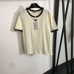セリーヌ (CELINE) 2025SS ロゴパッチ 半袖Tシャツ エッセンシャルコレクション