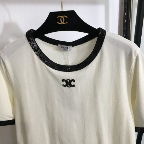 セリーヌ (CELINE) 2025SS ロゴパッチ 半袖Tシャツ エッセンシャルコレクション
