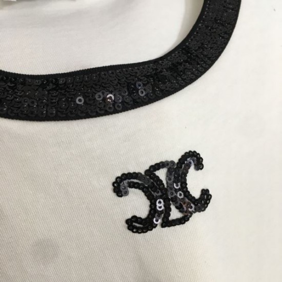 セリーヌ (CELINE) 2025SS ロゴパッチ 半袖Tシャツ エッセンシャルコレクション