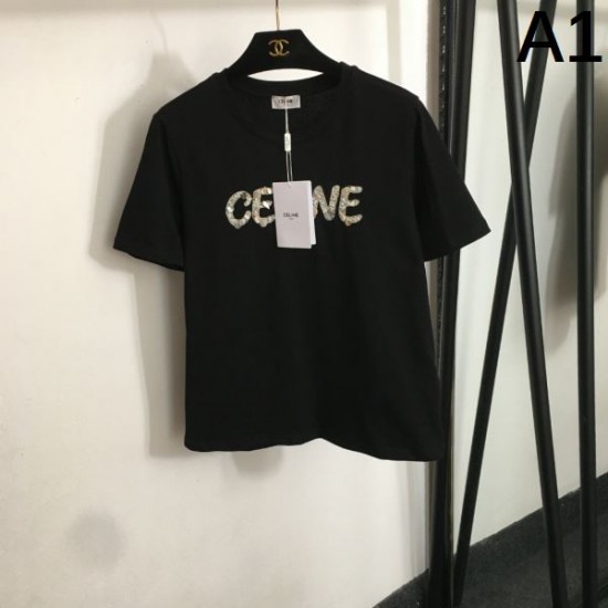セリーヌ (CELINE) 2025SS クルーネック 半袖Tシャツ ベーシック＆エレガント