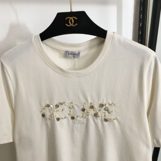 セリーヌ (CELINE) 2025SS クルーネック 半袖Tシャツ ベーシック＆エレガント