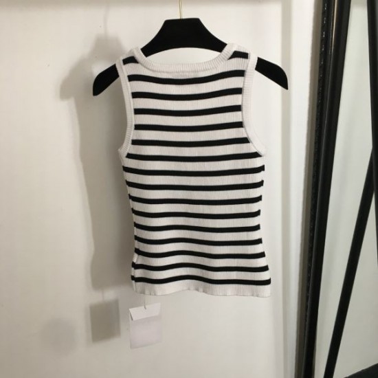 シャネル (CHANEL) 2025SS限定 リブニットベスト 大人可愛い 上品
