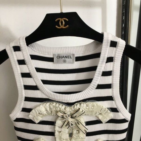 シャネル (CHANEL) 2025SS限定 リブニットベスト 大人可愛い 上品