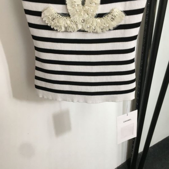 シャネル (CHANEL) 2025SS限定 リブニットベスト 大人可愛い 上品