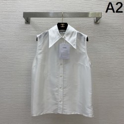 シャネル (CHANEL) 2025SS新作 サテン ノースリーブシャツ エレガント