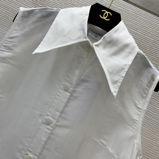 シャネル (CHANEL) 2025SS新作 サテン ノースリーブシャツ エレガント