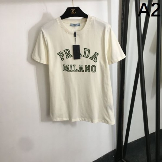 プラダ (PRADA) 2025SS新作 コットンポプリン 半袖Tシャツ お買い得