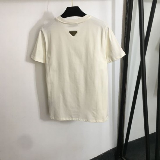プラダ (PRADA) 2025SS新作 コットンポプリン 半袖Tシャツ お買い得