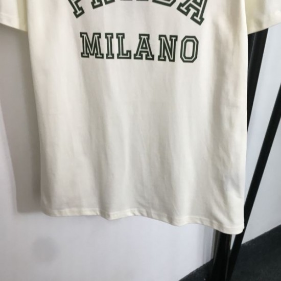 プラダ (PRADA) 2025SS新作 コットンポプリン 半袖Tシャツ お買い得