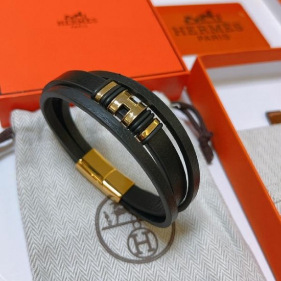 2025SS ブレスレット HERMES エルメス 極上のレザー感が光る逸品