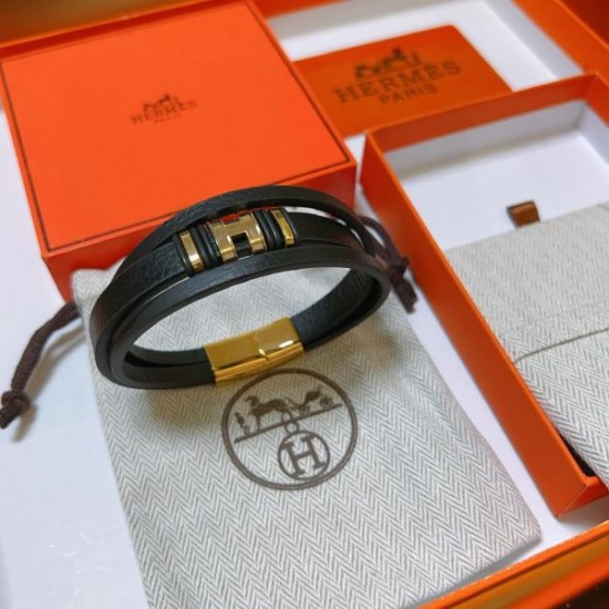 2025SS ブレスレット HERMES エルメス 極上のレザー感が光る逸品