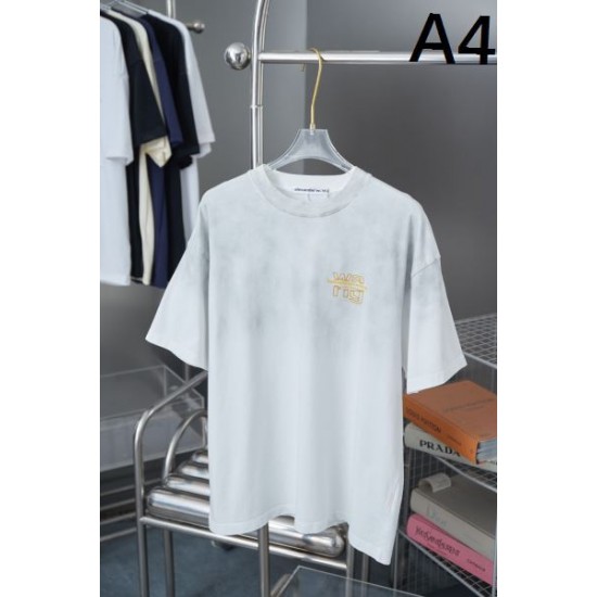 2025SS ALEXANDER WANG アレキサンダーワン 高級ロゴ刺繍 半袖Tシャツ 人気ストリート風カジュアルトップス