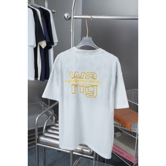 2025SS ALEXANDER WANG アレキサンダーワン 高級ロゴ刺繍 半袖Tシャツ 人気ストリート風カジュアルトップス