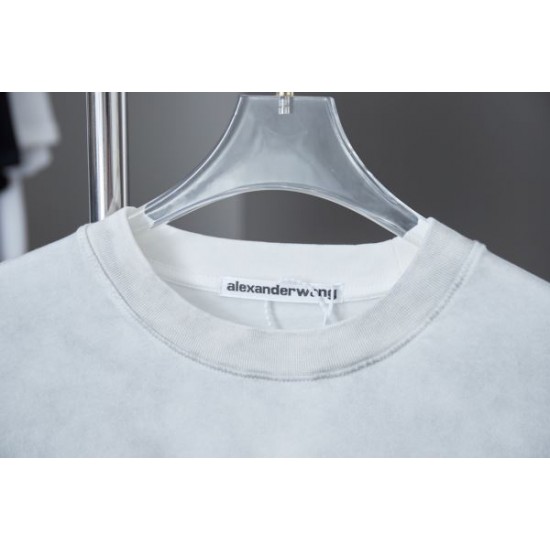 2025SS ALEXANDER WANG アレキサンダーワン 高級ロゴ刺繍 半袖Tシャツ 人気ストリート風カジュアルトップス