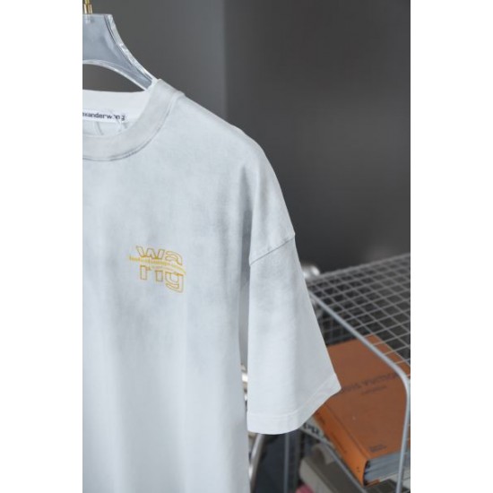2025SS ALEXANDER WANG アレキサンダーワン 高級ロゴ刺繍 半袖Tシャツ 人気ストリート風カジュアルトップス