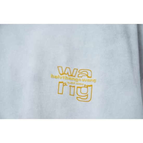 2025SS ALEXANDER WANG アレキサンダーワン 高級ロゴ刺繍 半袖Tシャツ 人気ストリート風カジュアルトップス
