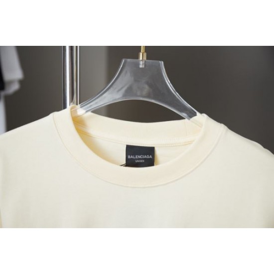 2025SS BALENCIAGA バレンシアガ 芸能人愛用モノクロデザイン 半袖Tシャツ ハイブランド風ストリートスタイル