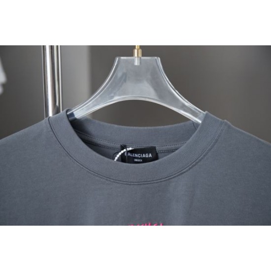 2025SS BALENCIAGA バレンシアガ トレンドロゴプリント 半袖Tシャツ モード系ユニセックスコーデ