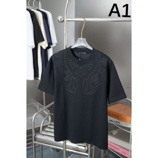 2025SS CHROME HEARTS クロムハーツ 人気シルバー調デザイン 半袖Tシャツ バイカースタイルに最適