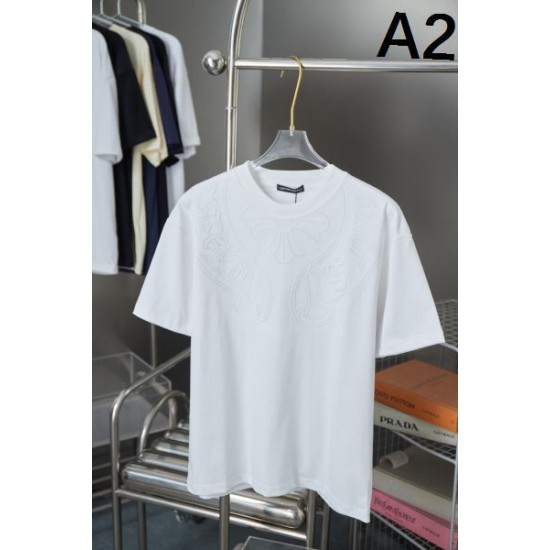 2025SS CHROME HEARTS クロムハーツ 人気シルバー調デザイン 半袖Tシャツ バイカースタイルに最適